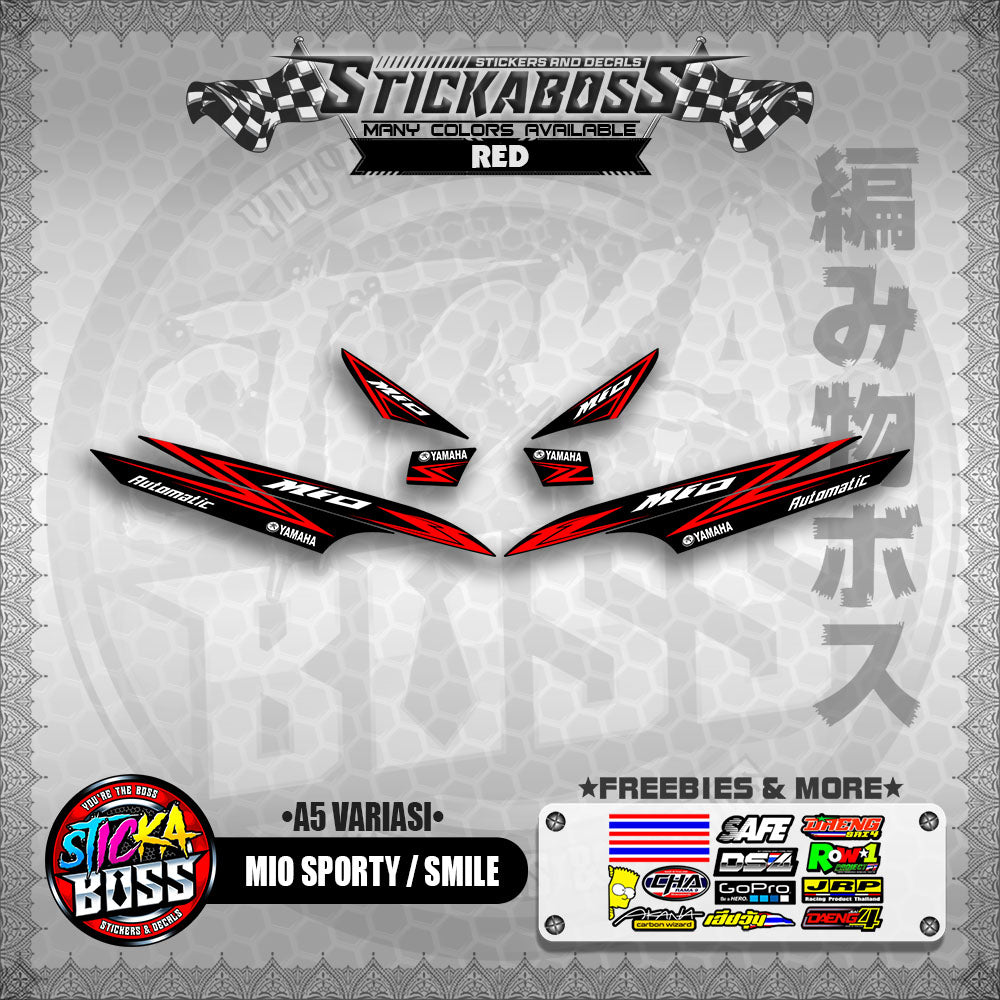 MIO SPORTY / SMILE INDO STICKER DECALS ( A5 VARIASI )【WITH FREEBIES】