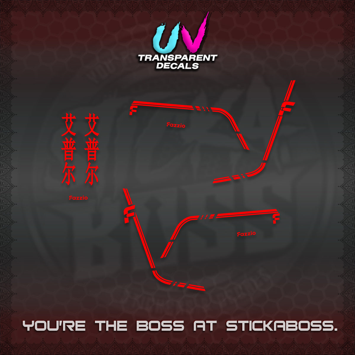 FAZZIO UV TRANSPARENT DECALS (2026 JAPAN LINES) STICKER KITS BY STICKABOSS