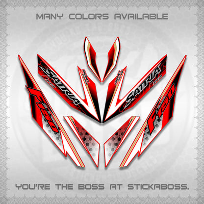 RAIDER 150 Fi SATRIA DECALS (NEW DESIGN 11 11)STICKER DECALS By STICKABOSS