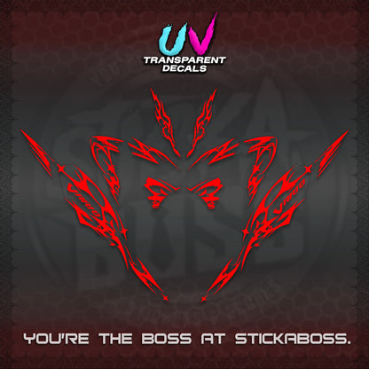 CLICK 125 V4 VARIO UV TRANSPARENT DECALS (2026 TRIBAL LIGHTNING DESIGN) STICKER KITS BY STICKABOSS
