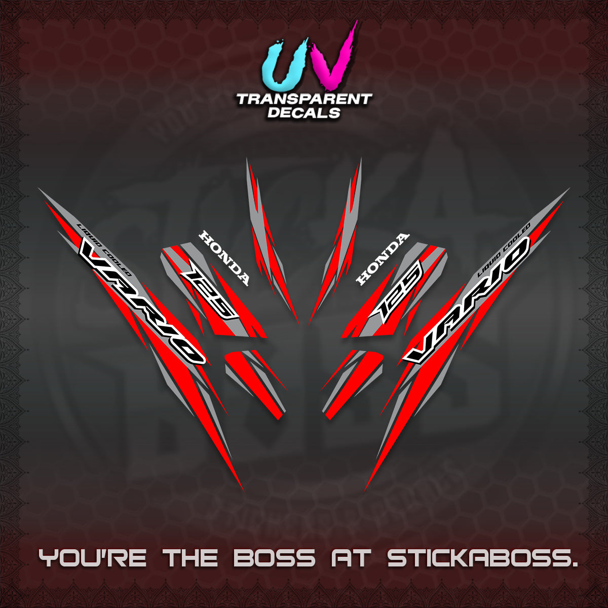 CLICK 125 V3 INDO UV TRANSPARENT DECALS (2024 SV 22-A1 STYLE) STICKER KITS By STICKABOSS
