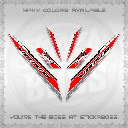 CLICK 125 V3 VARIO FOR WHITE DECALS (2024 SV 12-A1 STYLE) STICKER DECALS By STICKABOSS