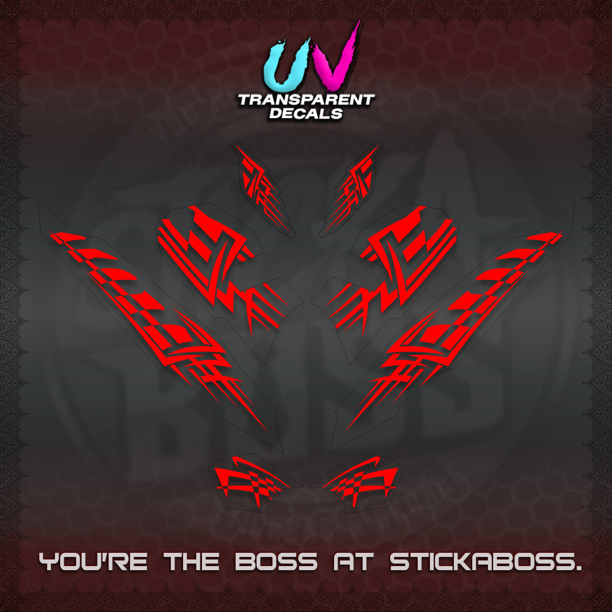 CLICK 125 V3 VARIO INDO-MALAY UV TRANSPARENT DECALS (2026 TRIBAL LINES DESIGN) STICKER DECALS By STICKABOSS