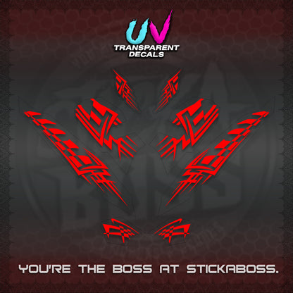 CLICK 125 V3 VARIO INDO-MALAY UV TRANSPARENT DECALS (2026 TRIBAL LINES DESIGN) STICKER DECALS By STICKABOSS