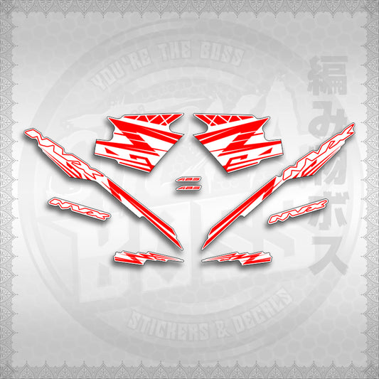 STICKER DECALS for AEROX V3 ALPHA TURBO INDO FOR WHITE (AV314ARV9SE) By STICKABOSS (SOFIE LAMINATED WATERPROOF)