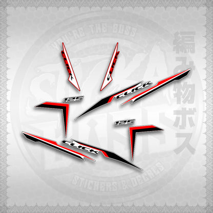 STICKER DECALS for CLICK 125 V2 (CV224NVSTIN) By STICKABOSS (SOFIE LAMINATED WATERPROOF)