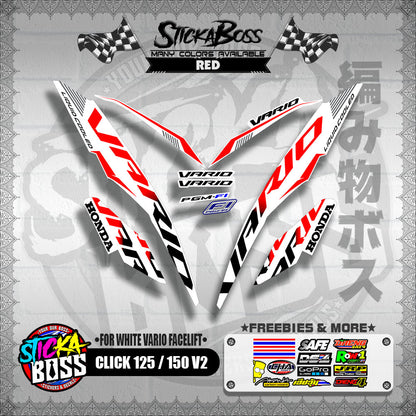 CLICK 125 / 150 V2 DECALS ( FOR WHITE VARIO FACELIFT )【WITH FREEBIES】