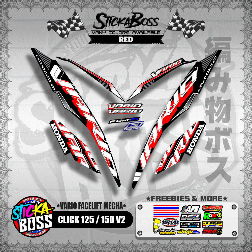 CLICK 125 / 150 V2 DECALS ( VARIO FACELIFT MECHA )【WITH FREEBIES】