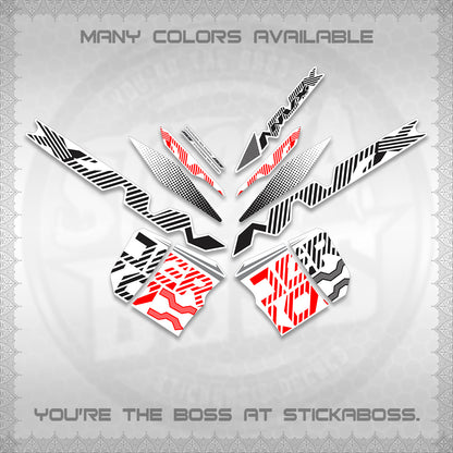 AEROX V2 NVX FOR WHITE DECALS (2024 NEW 001 DESIGN) STICKER DECALS By STICKABOSS