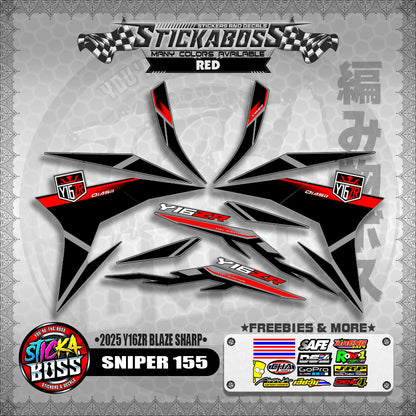 SNIPER 155 STICKER DECALS ( 2025 Y16ZR BLAZE SHARP )【WITH FREEBIES】