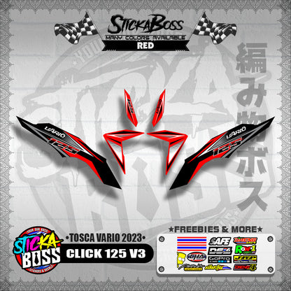 CLICK 125 V3 DECALS ( TOSCA VARIO 2023 )【WITH FREEBIES】