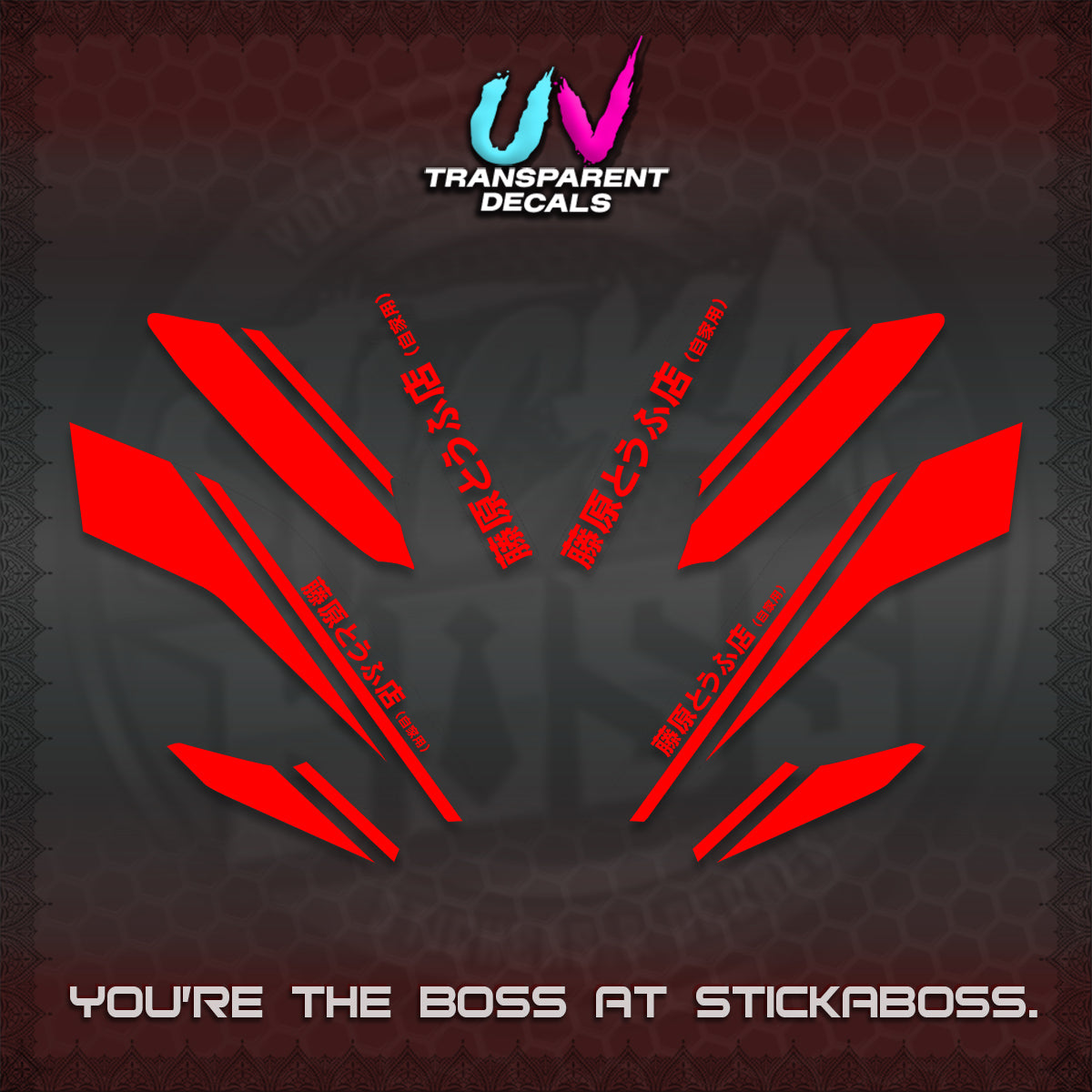 NMAX V2 UV TRANSPARENT DECALS (TRUENO STYLE DESIGN) STICKER KITS By STICKABOSS