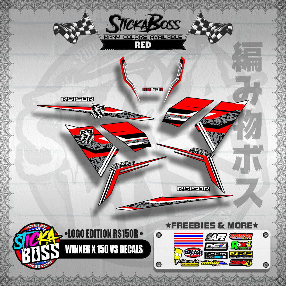 WINNER X 150 V3 DECALS ( LOGO EDITION RS150R )【WITH FREEBIES】