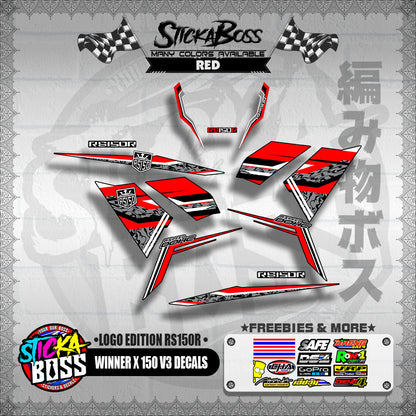 WINNER X 150 V3 DECALS ( LOGO EDITION RS150R )【WITH FREEBIES】