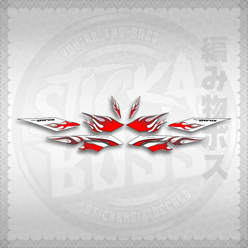 STICKER DECALS for AEROX V3 ALPHA TURBO FOR WHITE (AV3LEFIMO) By STICKABOSS (SOFIE LAMINATED WATERPROOF)