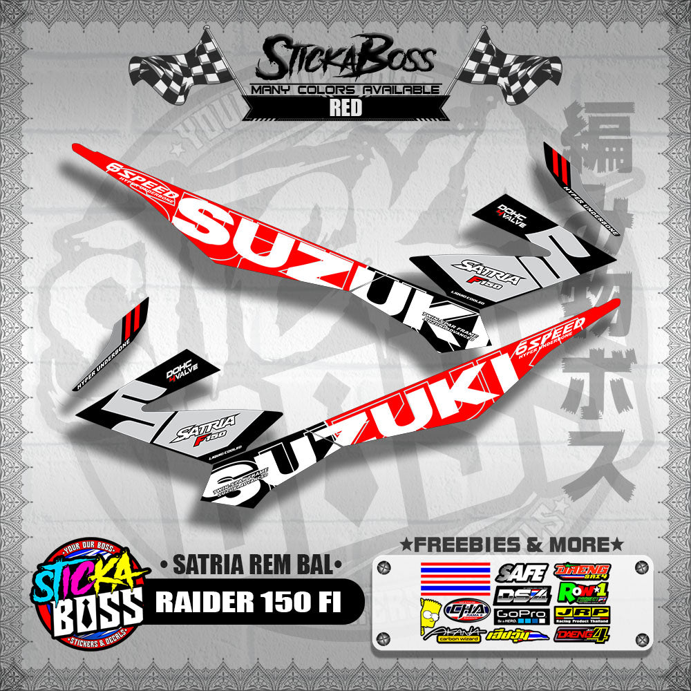 RAIDER 150 FI DECALS ( SATRIA REM BAL )【WITH FREEBIES】