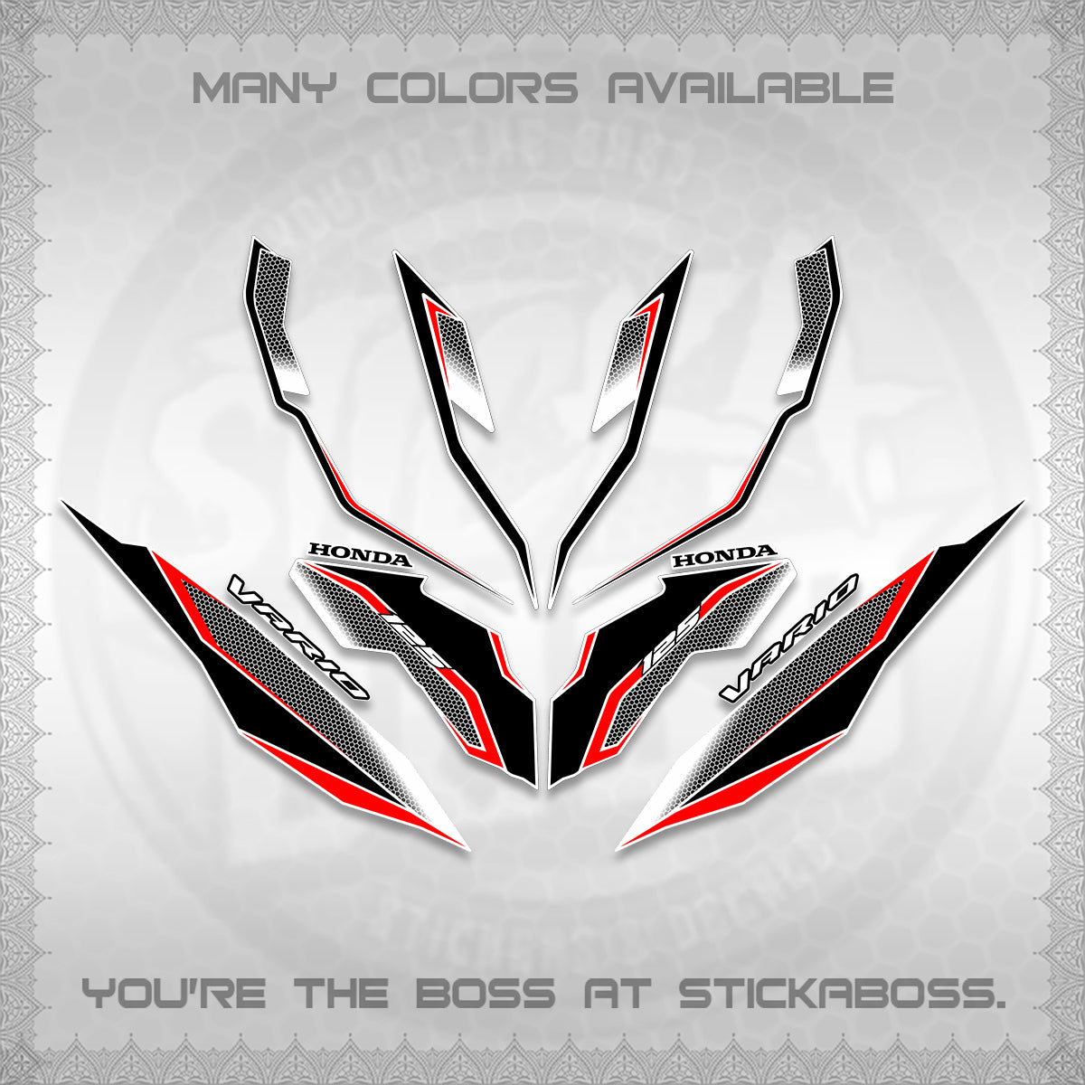 CLICK 125 V3 VARIO DECALS (2026 INDO HONEYCOMB DESIGN) STICKER DECALS By STICKABOSS (Copy)
