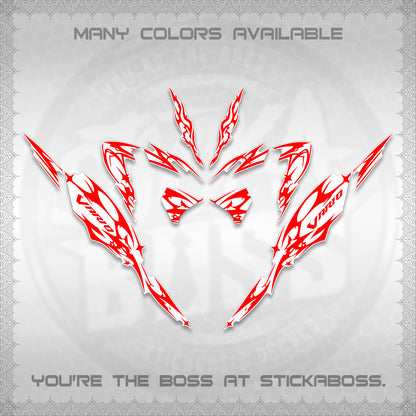 CLICK 125 V4 VARIO FOR WHITE DECALS (2026 TRIBAL LIGHTNING DESIGN) STICKER KITS BY STICKABOSS