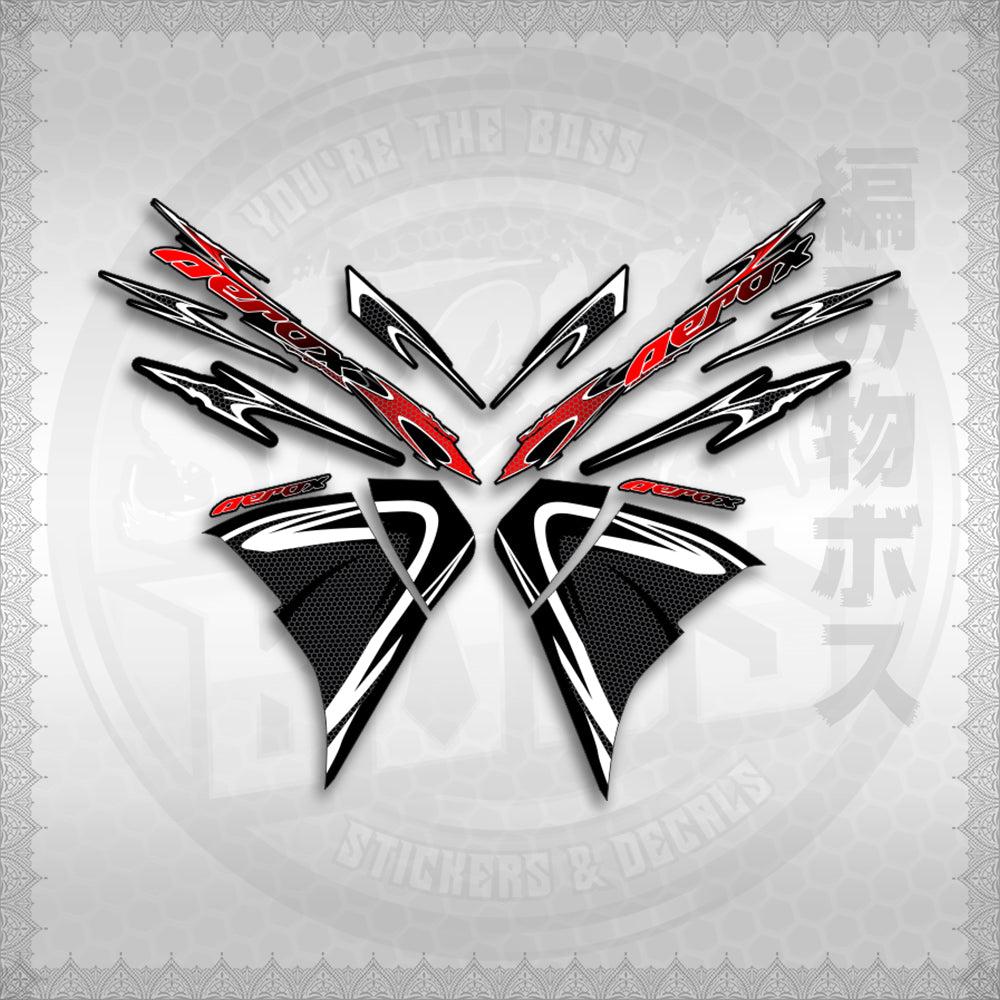 STICKER DECALS for AEROX 155 V2 (AV225LENEMOHO) By STICKABOSS (SOFIE LAMINATED WATERPROOF)