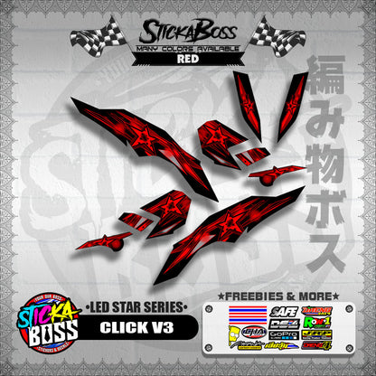CLICK V3 DECALS ( LED STAR SERIES )【WITH FREEBIES】