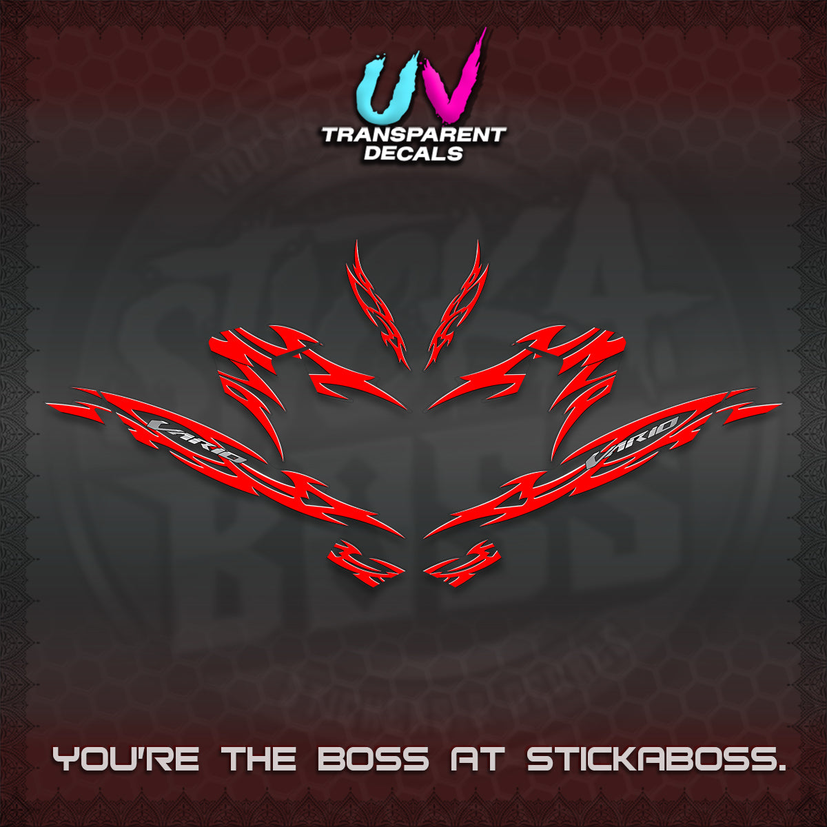 CLICK 125 V4 INDO VARIO UV TRANSPARENT DECALS (2026 NUSANTARA STRIPING) STICKER DECALS By STICKABOSS