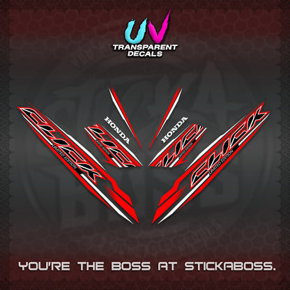 CLICK 125 V3 INDO UV TRANSPARENT DECALS (2024 SV 13-A2 STYLE) STICKER KITS By STICKABOSS