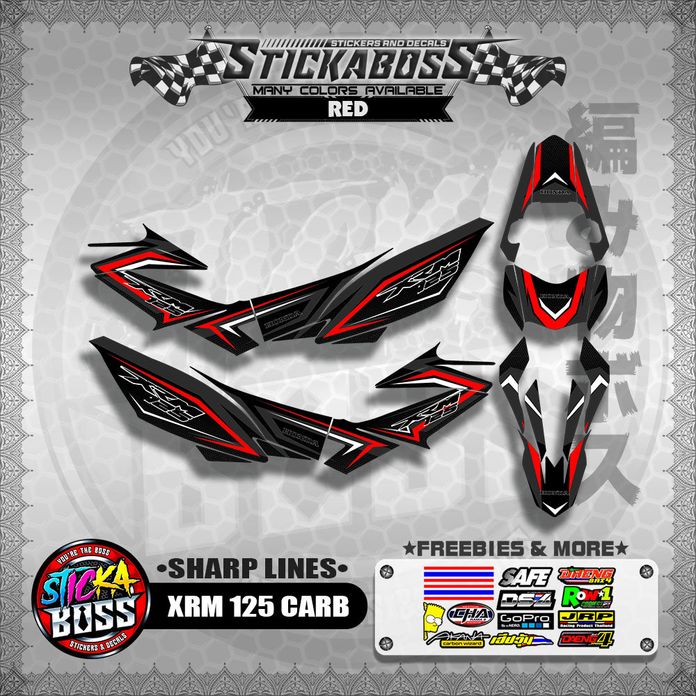 XRM 125 CARB STICKER FULL DECALS ( SHARP LINES )【WITH FREEBIES】