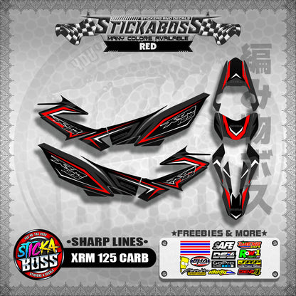 XRM 125 CARB STICKER FULL DECALS ( SHARP LINES )【WITH FREEBIES】