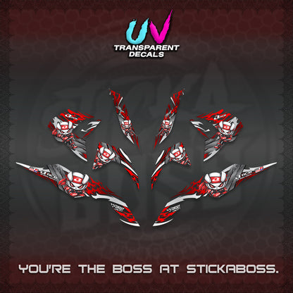 CLICK 125 V3 UV TRANSPARENT DECALS (2026 NEW RCB 2.0 DESIGN) STICKER KITS BY STICKABOSS