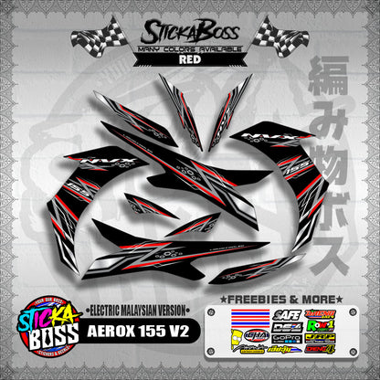 AEROX 155 V2 DECALS ( ELECTRIC MALAYSIAN VERSION )【WITH FREEBIES】