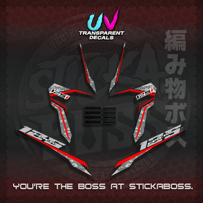 【PREMIUM UV PRINT】CLICK 125 V3 VIETNAM CONCEPT ( TRANSPARENT BARCODE STYLE ) STICKER DECALS By STICKABOSS