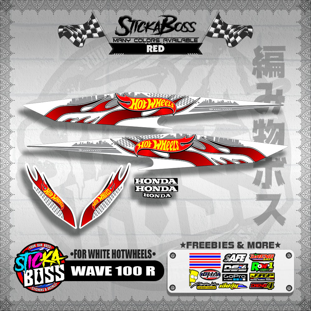 WAVE 100 R 2018 DECALS ( FOR WHITE HOTWHEELS )【WITH FREEBIES】