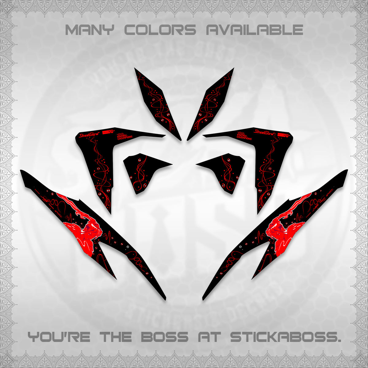 CLICK V2 DECALS (2026 2F2F SWIRL DESIGN) STICKER KITS BY STICKABOSS
