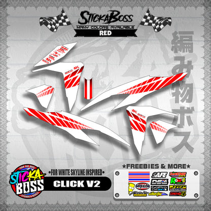 CLICK V2 DECALS ( FOR WHITE SKYLINE INSPIRED )【WITH FREEBIES】