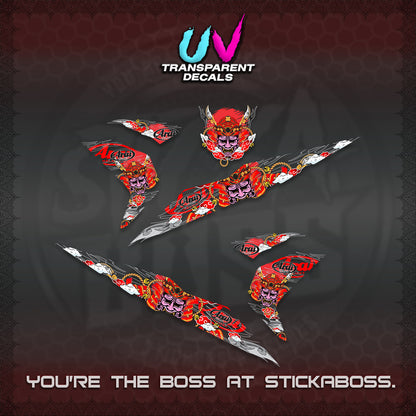 BEAT FI V2 INDO UV TRANSPARENT DECALS (2026 NEW SAMURAI MOTIF) STICKER KITS BY STICKABOSS