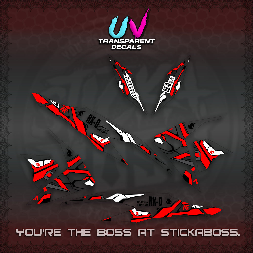 CLICK V2 UV TRANSPARENT VARIO DECALS (RX-O UNICORN GD)STICKER DECALS By STICKABOSS