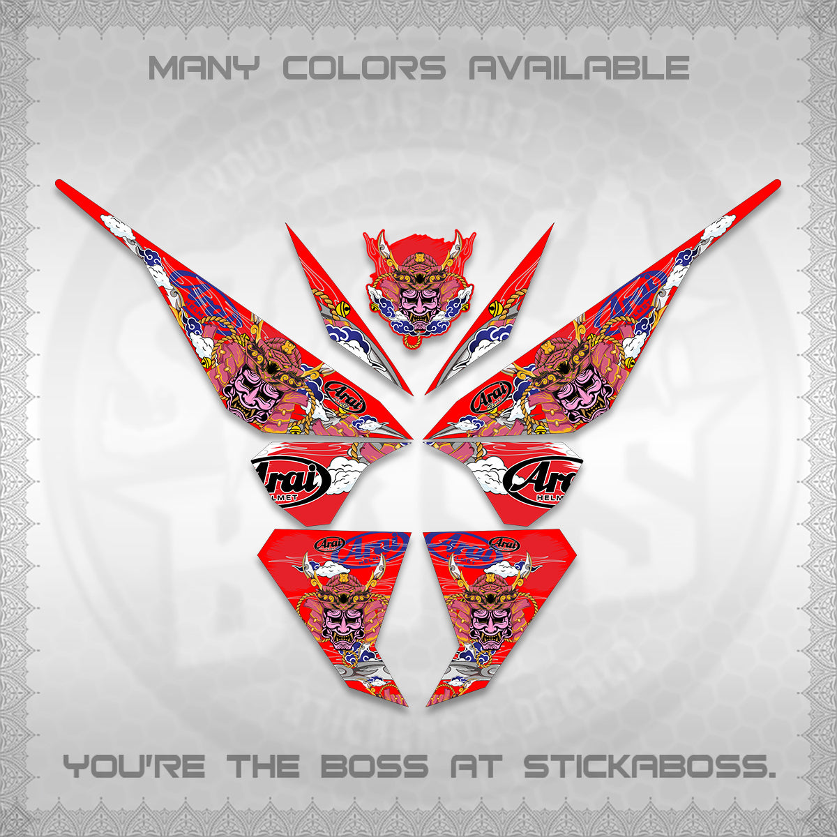 CLICK 125 V1 VARIO DECALS (2026 NEW SAMURAI MOTIF) STICKER KITS BY STICKABOSS