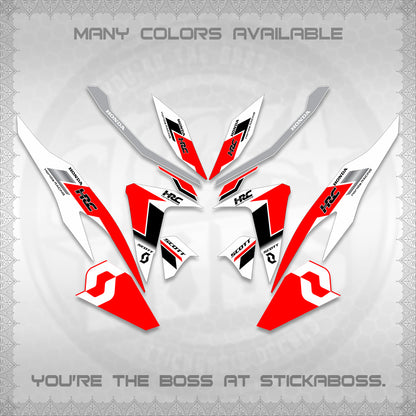 CLICK V2 FOR WHITE DECALS (SCOTTxHRC DESIGN) STICKER KITS By STICKABOSS