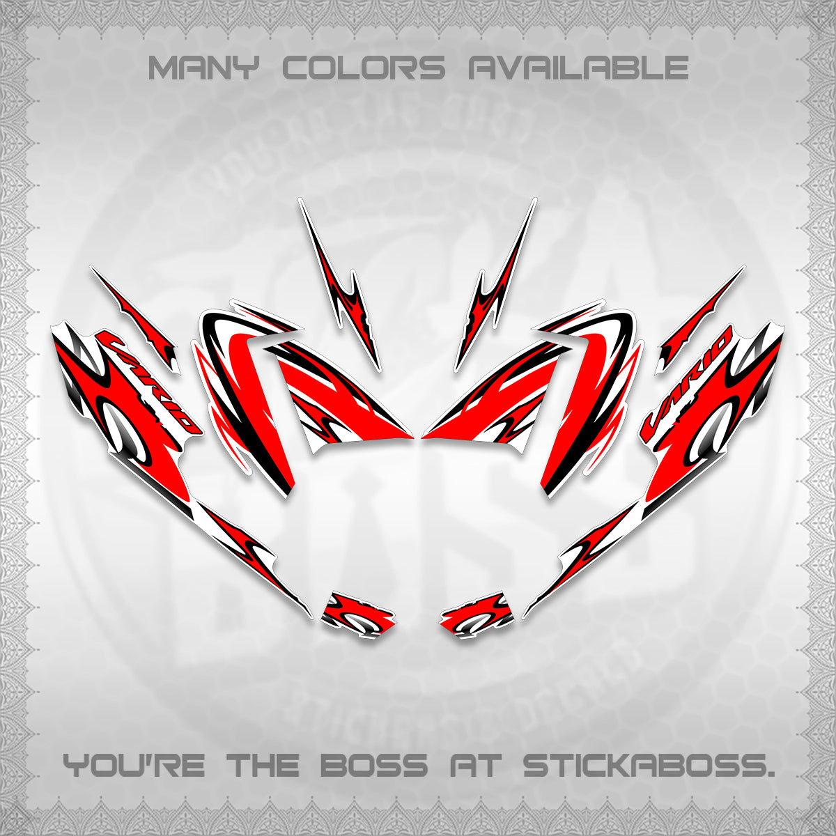 CLICK 125 V4 VARIO STRIPING FOR WHITE DECALS (2026 NEW LED DESIGN) STICKER DECALS By STICKABOSS