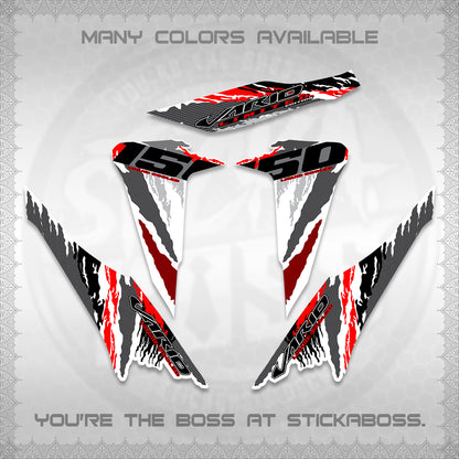 CLICK 150 V2 VARIO FOR WHITE DECALS (2022 SPECIAL SPLASH DESIGN) STICKER KITS BY STICKABOSS