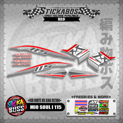 MIO SOUL I 115 STICKER DECALS ( FOR WHITE MX KING ULTIMO )【WITH FREEBIES】