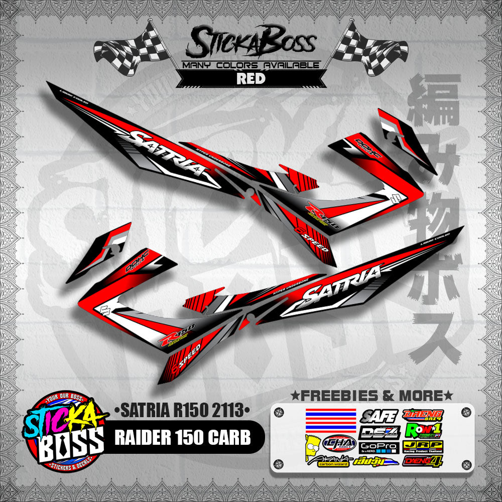 RAIDER 150 CARB DECALS ( SATRIA R150 2113 ) [ PREMIUM GLOSSY LAMINATED ]【WITH FREEBIES】
