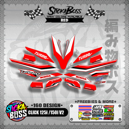 CLICK 125i / 150i V2 DECALS ( 160 DESIGN )【WITH FREEBIES】