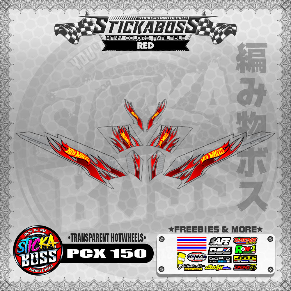 【PREMIUM UV PRINT】TRANSPARENT PCX 150 DECALS ( HOTWHEELS )【WITH FREEBIES】