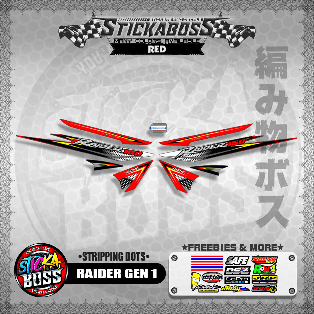 RAIDER GEN 1 STICKER DECAL ( STRIPPING DOTS)【WITH FREEBIES】