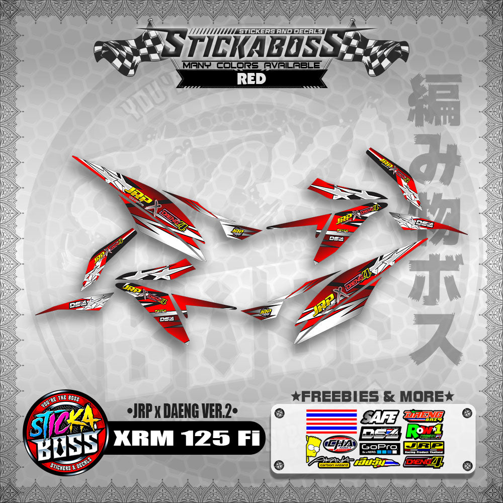 Honda XRM 125 Fi Decals - (JRP x DAENG VER.2)【PREMIUM GLOSSY LAMINATED】