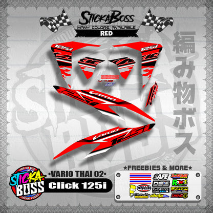 CLICK 125i V2 DECALS ( VARIO THAI 02 )【WITH FREEBIES】
