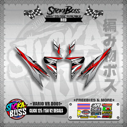 CLICK 125 / 150 V2 DECALS ( VARIO VR D001 )【WITH FREEBIES】