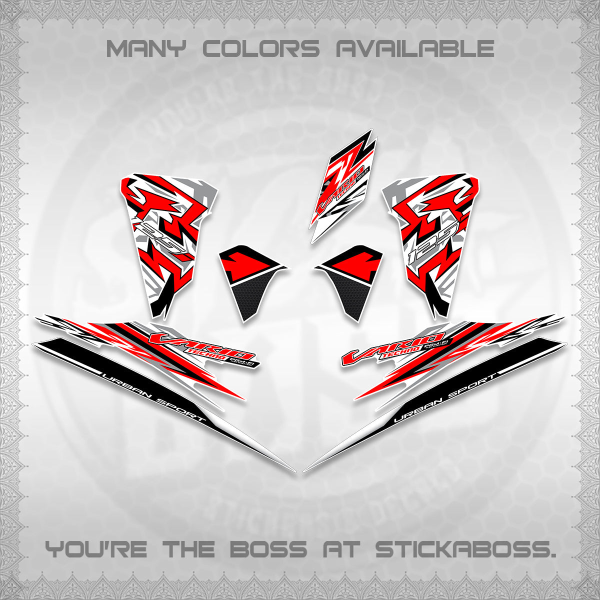 CLICK 125 V2 FOR WHITE INDO-MALAY VARIO DECALS (2026 CUSTOM V001 DESIGN)STICKER DECALS By STICKABOSS