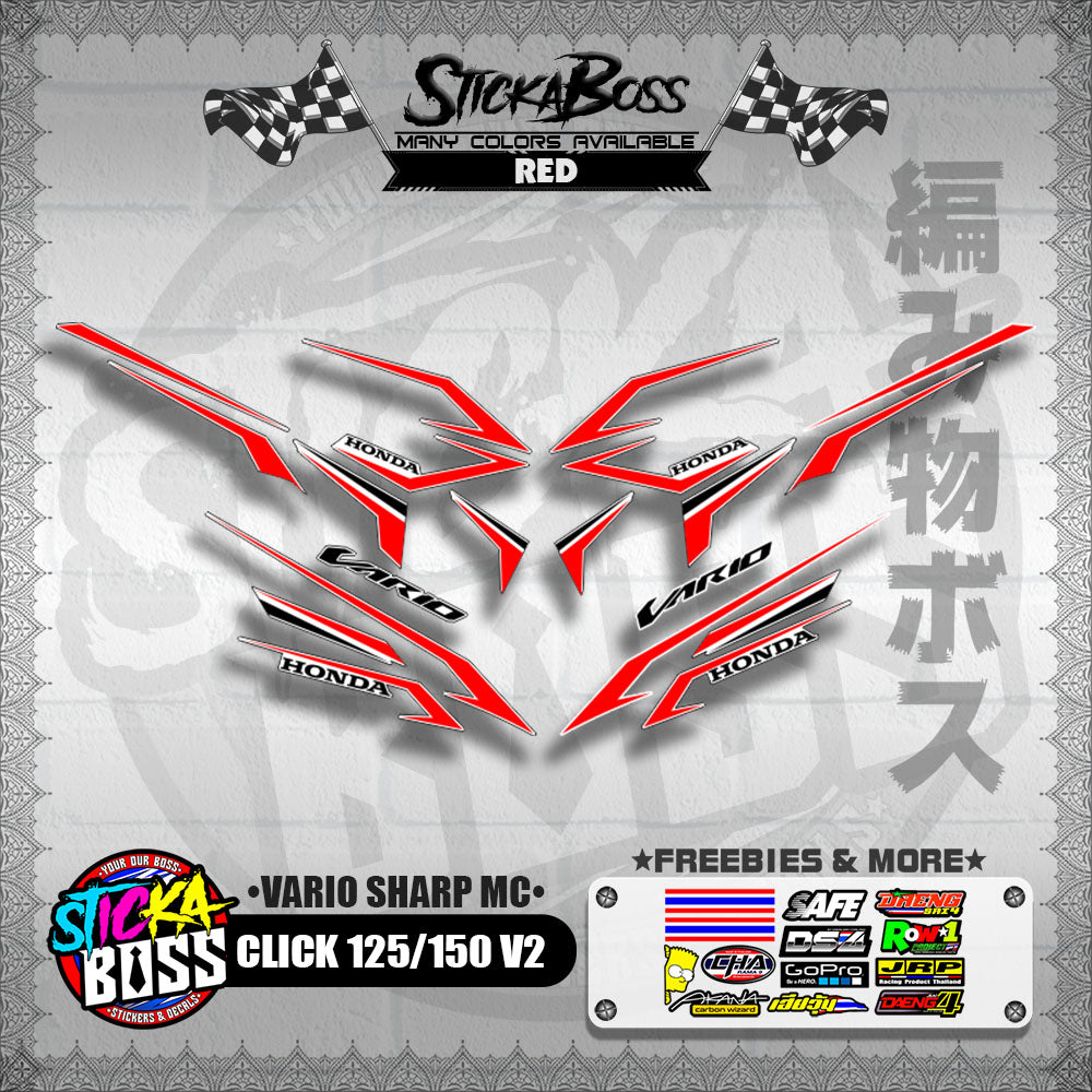 CLICK 125 / 150 V2 DECALS ( VARIO SHARP MC )【WITH FREEBIES】
